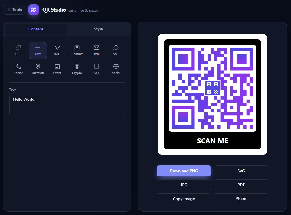 QR Studio – QR Code Generator & Scanner